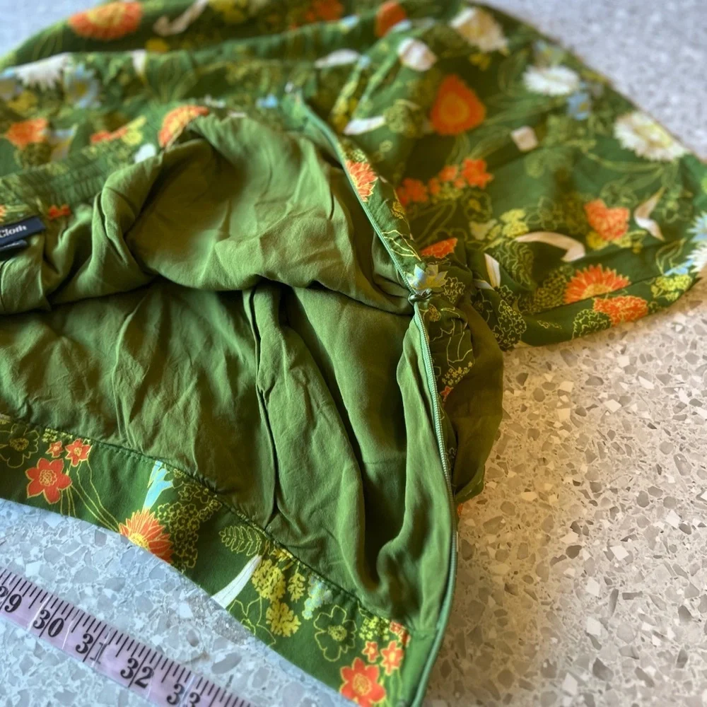 ModCloth Floral Green Skirt Elastic Stretch Waist 1X - Picture 11 of 12